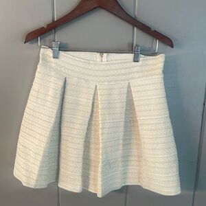 Ginger G Off White Cream Textured Pleated  Skirt Academia Minimalist Clean Girl